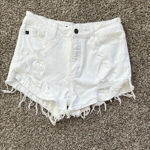 Like New KanCanWhite Distressed Denim Shorts